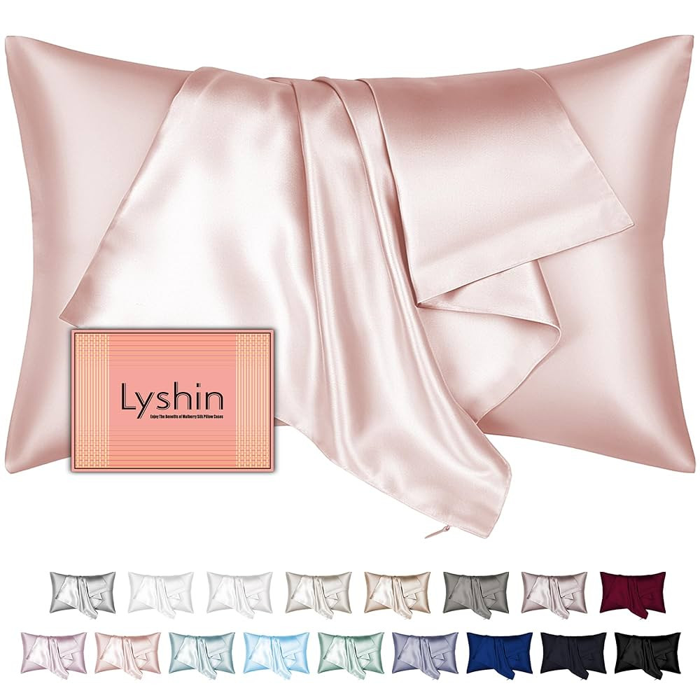 Mulberry Silk Pillow Cases Standard Size with Hidden Zipper, Ultra Smooth and Soft Silk Satin Pil... | Amazon (US)
