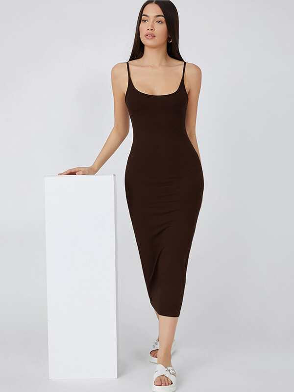 SHEIN BASICS Solid Cami Bodycon Dress | SHEIN