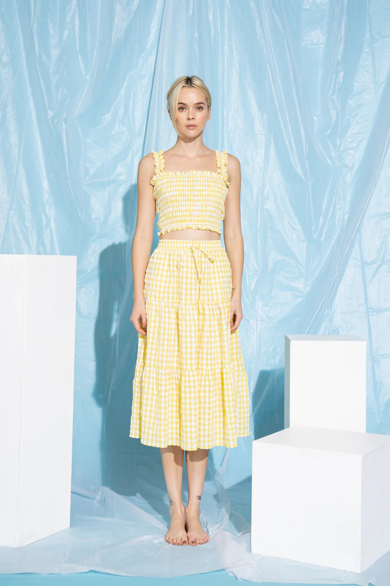 Sleeveless Smock Gingham Skirt Set | Lord & Taylor