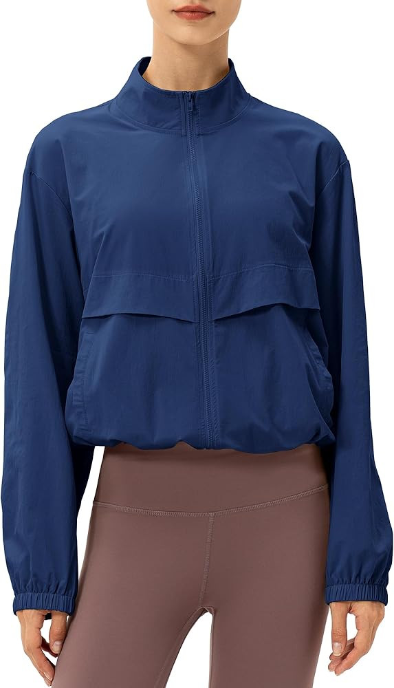 Locachy Women's Lightweight Zip Up Athletic Jacket Stand Collar Windproof Sun Protection Workout ... | Amazon (US)