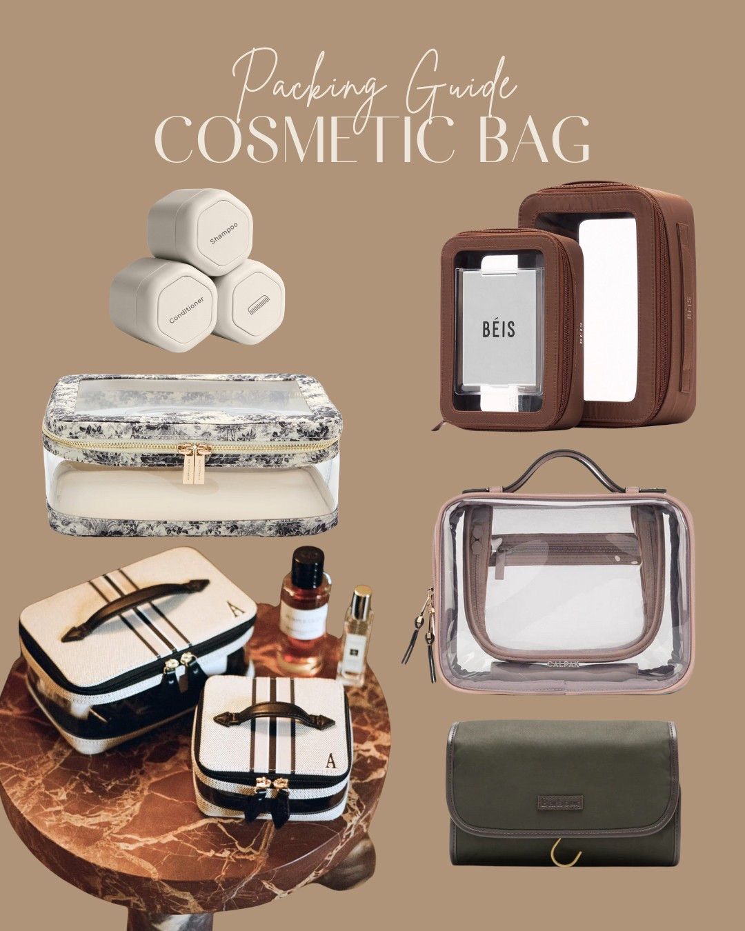 Struggling to choose the perfect travel cosmetic bag? Let's break it down! ✈️ Carry-on only? ✅ Visibility & TSA compliance are KEY: Clear cases from Calpak & Beis are genius. Obsessed with style? ✨ Paravel & Tuckernuck = travel chic goals. Don't forget TSA-sized liquid containers for smooth sailing! 

#Beis #Tuckernuck #Paravel #Calpak #makeupbag #cosmetictravel #LTKbeauty #carryonessentials #travelmusthaves

#LTKTravel
