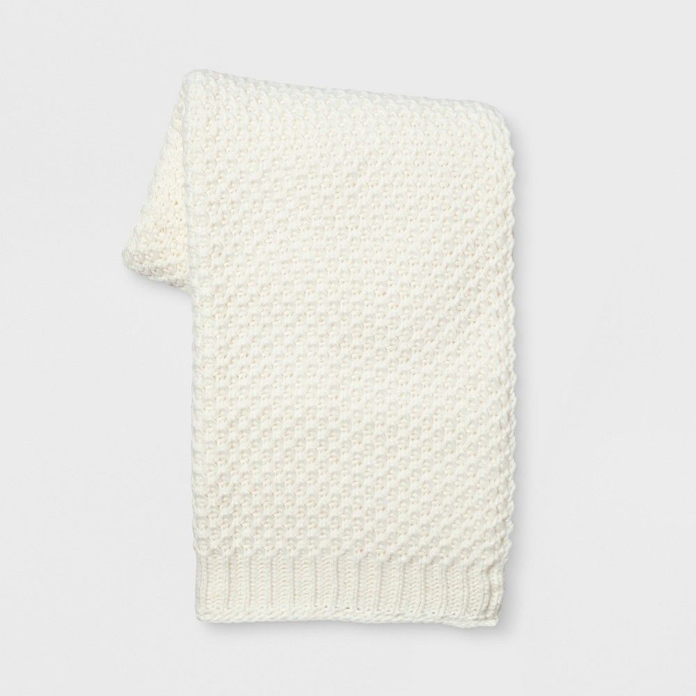 Knit Throw Blanket White - Threshold | Target