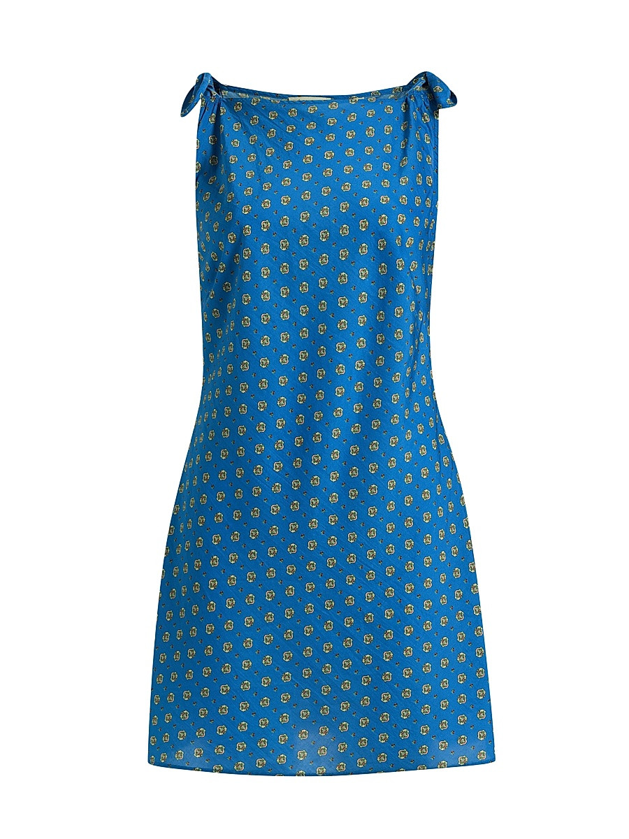 Women's Maltina Foulard Cotton-Silk Minidress - Santorini Blue Cadiz Foulard - Size Small | Saks Fifth Avenue
