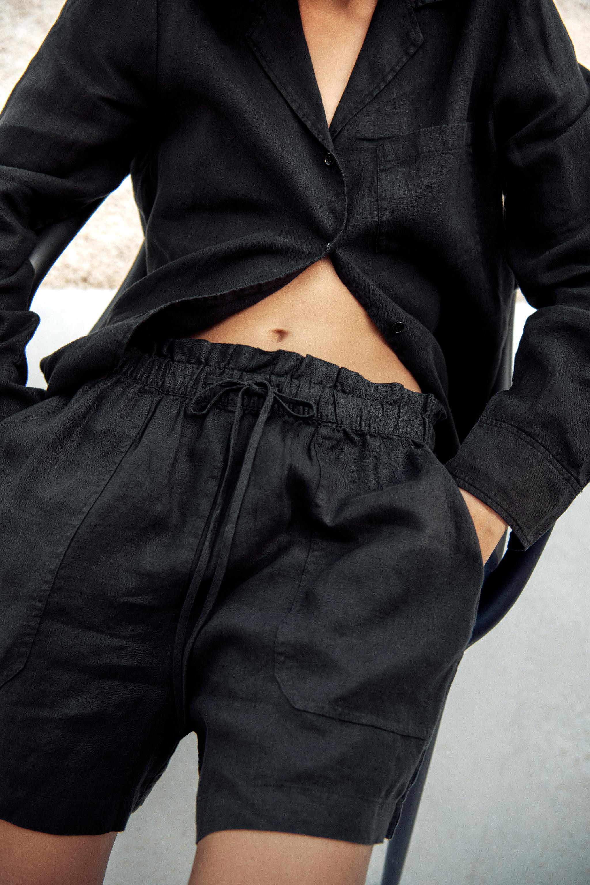 ZW COLLECTION 100% LINEN SHORTS | Zara UK