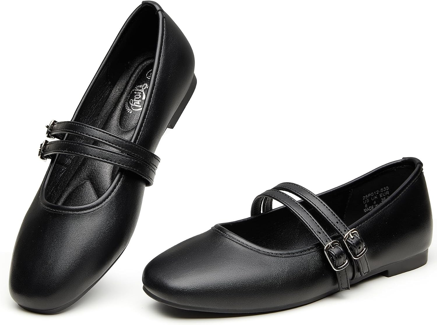 Trary Mary Jane Shoes Women Square Toe Flats for Women Dressy Ballet Flat Mary Jane Flats with Buckle Strap Comfortable Slip On Casual Shoes | Amazon (CA)
