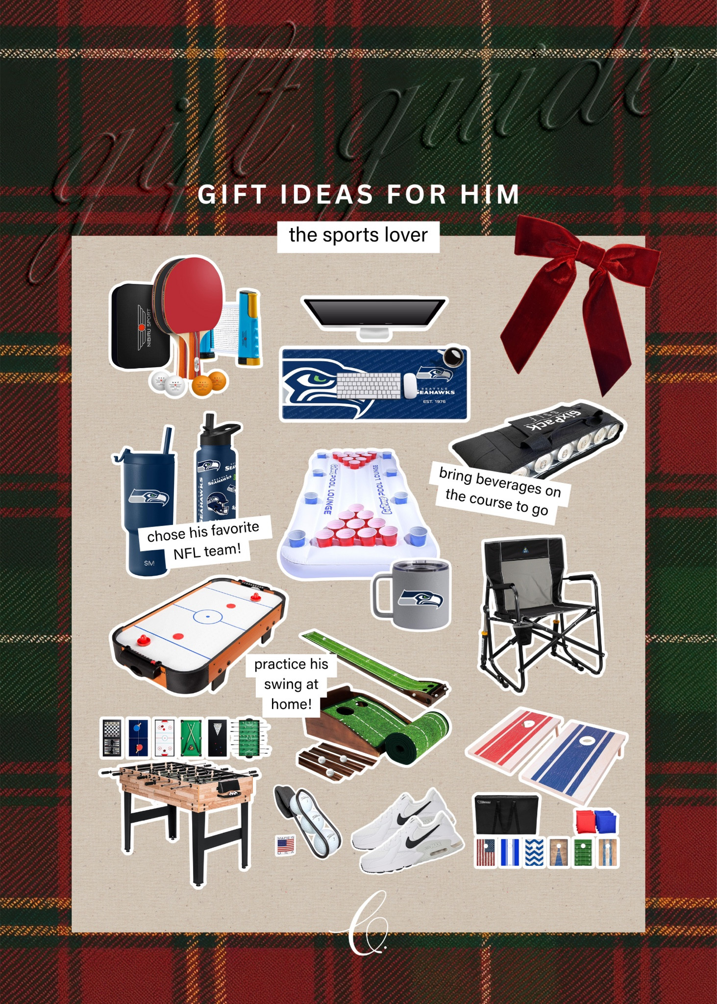 gift ideas for him : the sports love. perfect gift who the competitive guy who loves sports, ect. // gift for him, gifts for sports fans, gifts for golf fans, gifts for football fans 

 #LTKGiftGuide #LTKHoliday #LTKSeasonal