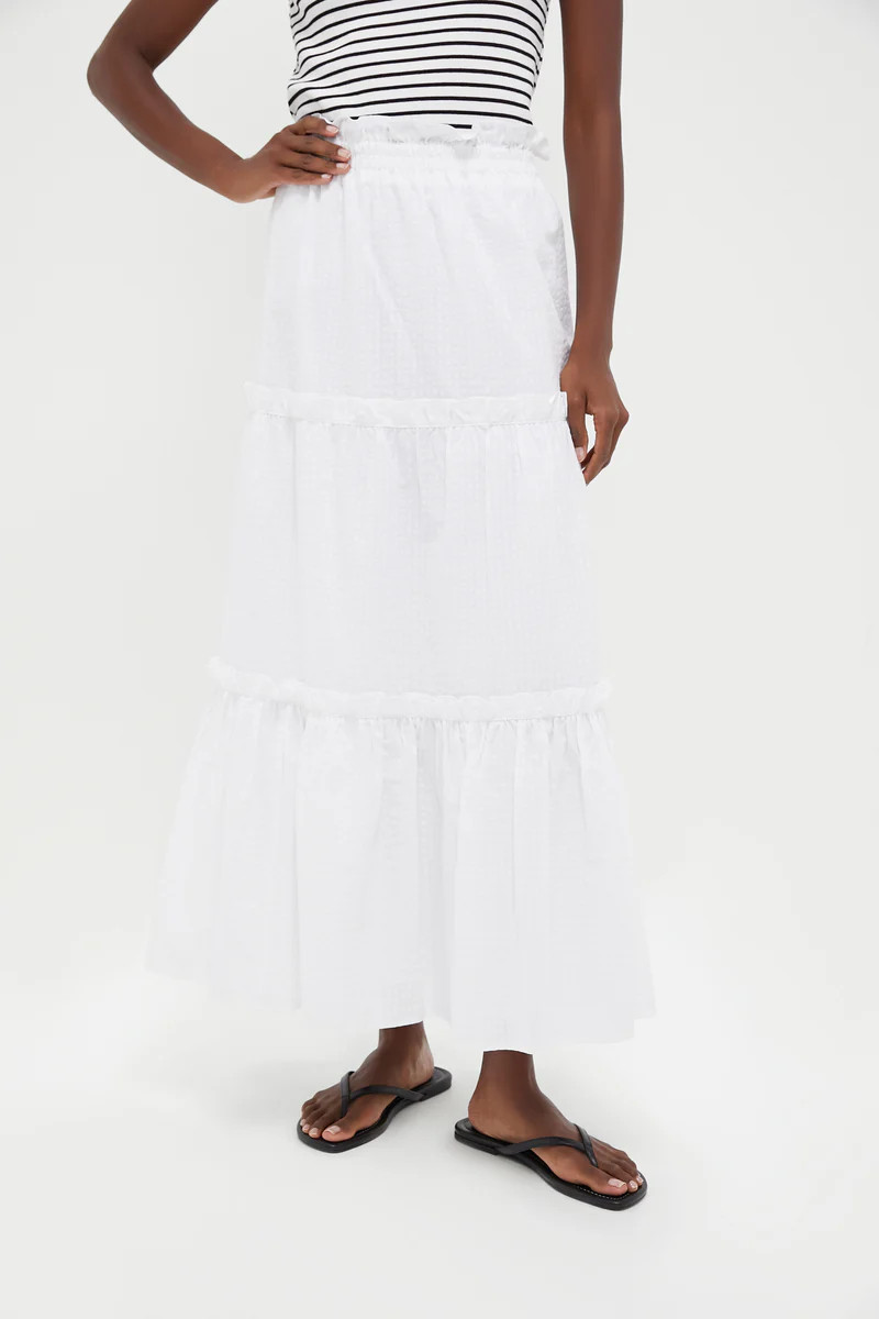 White Seersucker Prado Skirt | Tuckernuck (US)