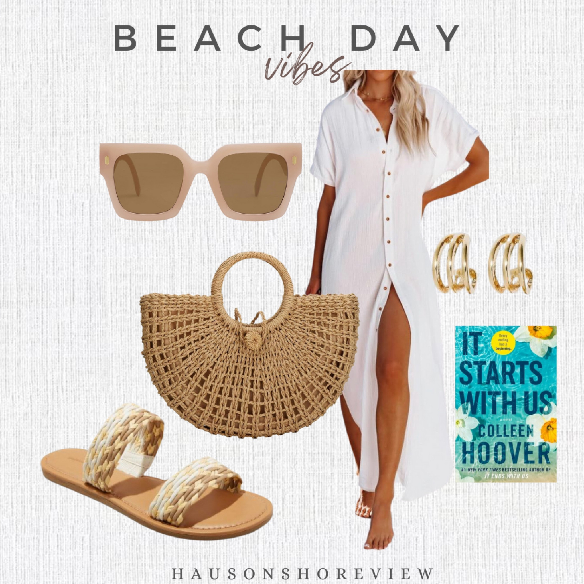 Take me to the beach! Cute coverup paired with cozy sandals and the perfect beach bag!

Beach outfit. Vacation outfit. Women’s vacation outfit. Women’s outfit. Women’s style. Women’s vacation outfit. Beach clothes. Beach style. Women’s sandals. Women’s shoes. Women’s handbag. Travel outfit. Travel style. Book. Travel must have. Earrings. Gold earrings. Sunglasses. Sunnies. Resort wear. Resort style. Vacation style. Summer style. Summer outfit. Women’s summer outfit. Beach vibes. Vacation outfit inspo. Travel outfit. Cruise outfit. Cruise wear. Cruise style.

#LTKstyletip #LTKtravel #LTKfindsunder50