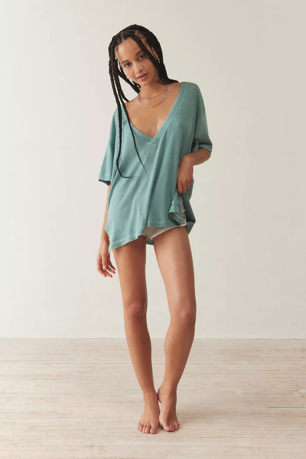 Out From Under Jamie Slouchy V-Neck Tee | Urban Outfitters (US and RoW)