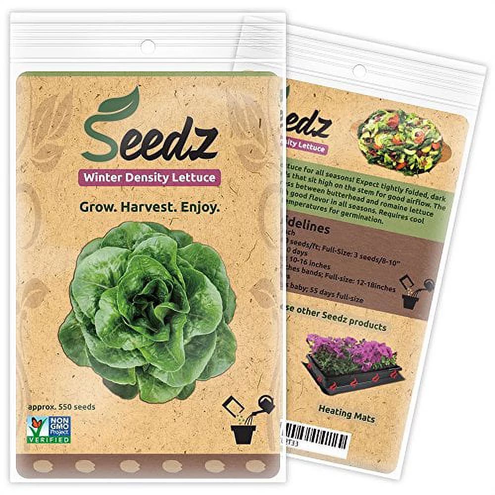 Organic Lettuce Seeds, APPR. 550, Winter Density Lettuce, Heirloom Vegetable Seeds, Certified Org... | Walmart (US)