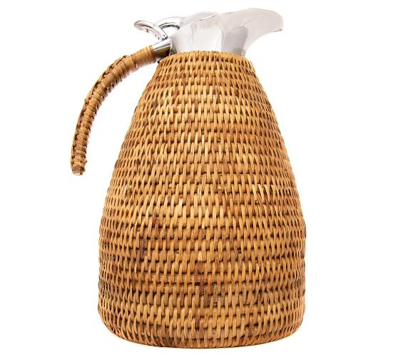 Tava Handwoven Rattan Thermos | Pottery Barn (US)