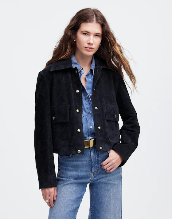 Crop Chore Jacket in Suede | Madewell