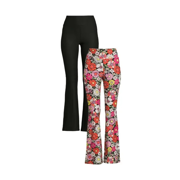 No Boundaries Juniors’ Flare Pants, 2-Pack - Walmart.com | Walmart (US)