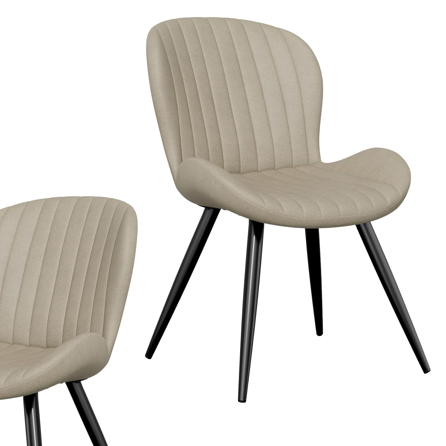 Dining Chairs Set of 4, Modern Dining Room Chairs Comfy Backrest Thick Upholstered Kitchen Chairs 19IN Height with Metal Legs Beige | Amazon (US)