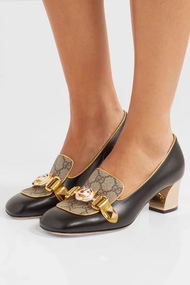 Cheryl embellished printed coated-canvas and leather loafers | NET-A-PORTER (UK & EU)