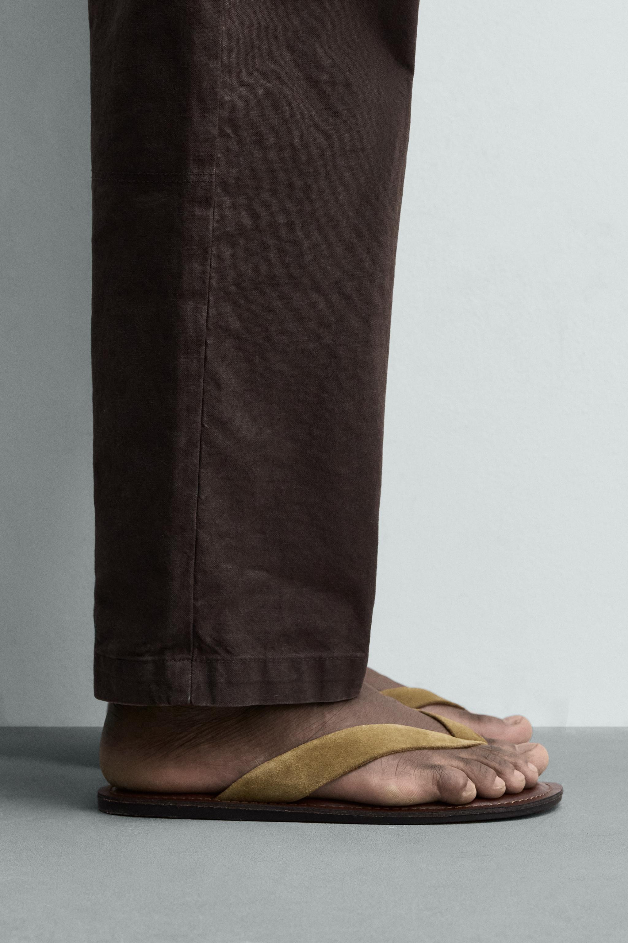 LEATHER STRAP SANDALS | Zara US