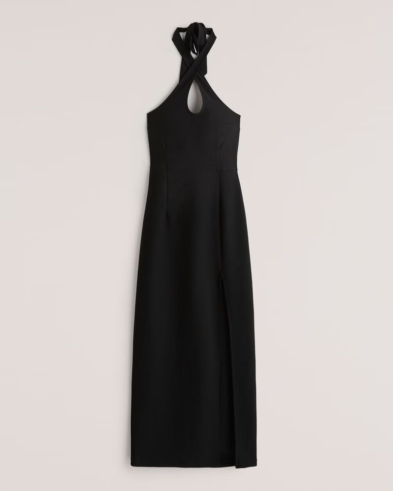 Keyhole Halter Maxi Dress | Abercrombie & Fitch (US)