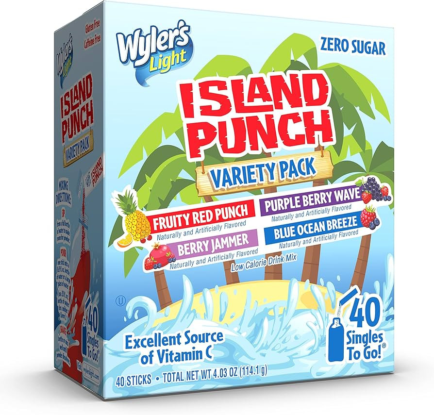Wyler's Light Island Punch Singles to Go, Variety Pack, Fruity Red Punch, Purple Berry Wave, Berr... | Amazon (US)