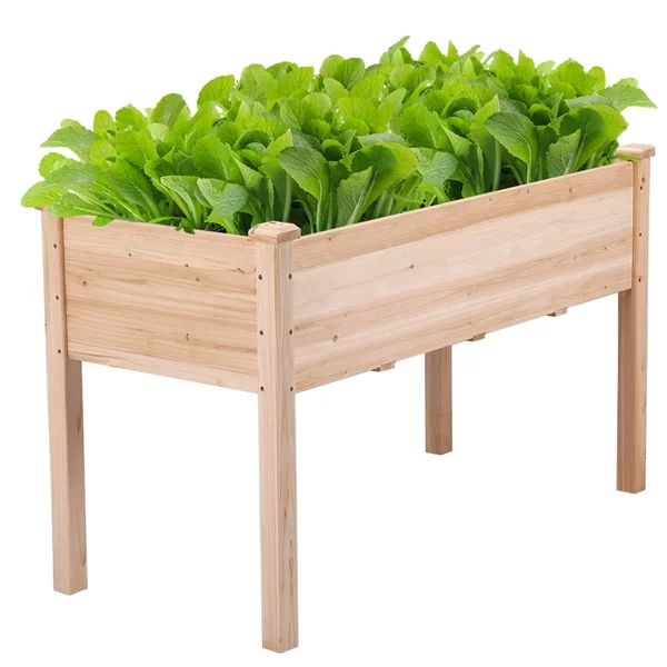 Wood Garden Bed Rectangle Raised Planters Planter Box Plants Vegetables Flowers Herbs Elevated Pl... | Walmart (US)