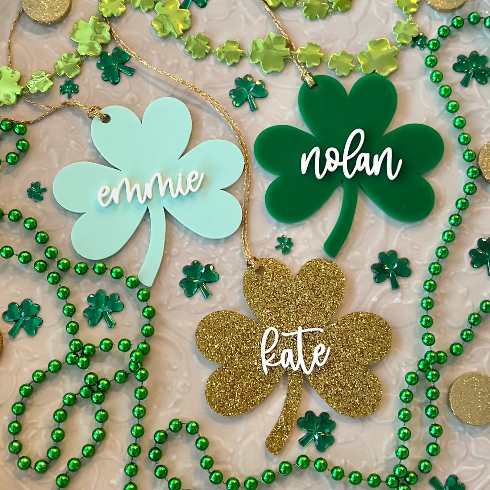 St. Patrick's Day Basket Tags Shamrock Name Tags St. Patty's Day Gift Basket Irish Four Leaf Clov... | Etsy (US)