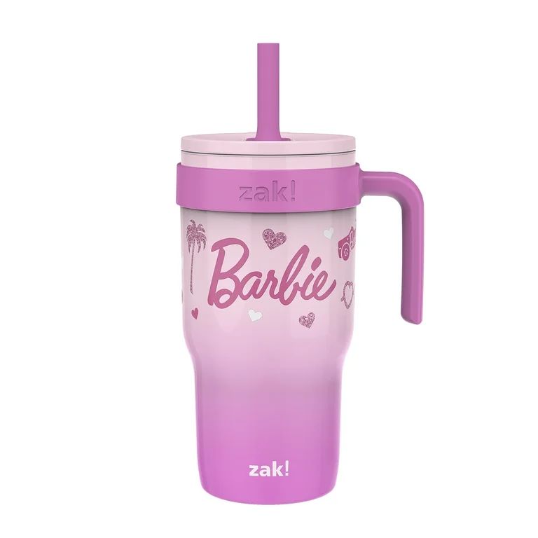 Zak Designs 18oz Barbie Kids Straw Handle Tumbler, Stainless Steel Vacuum Insulated Cruiser Tumbl... | Walmart (US)