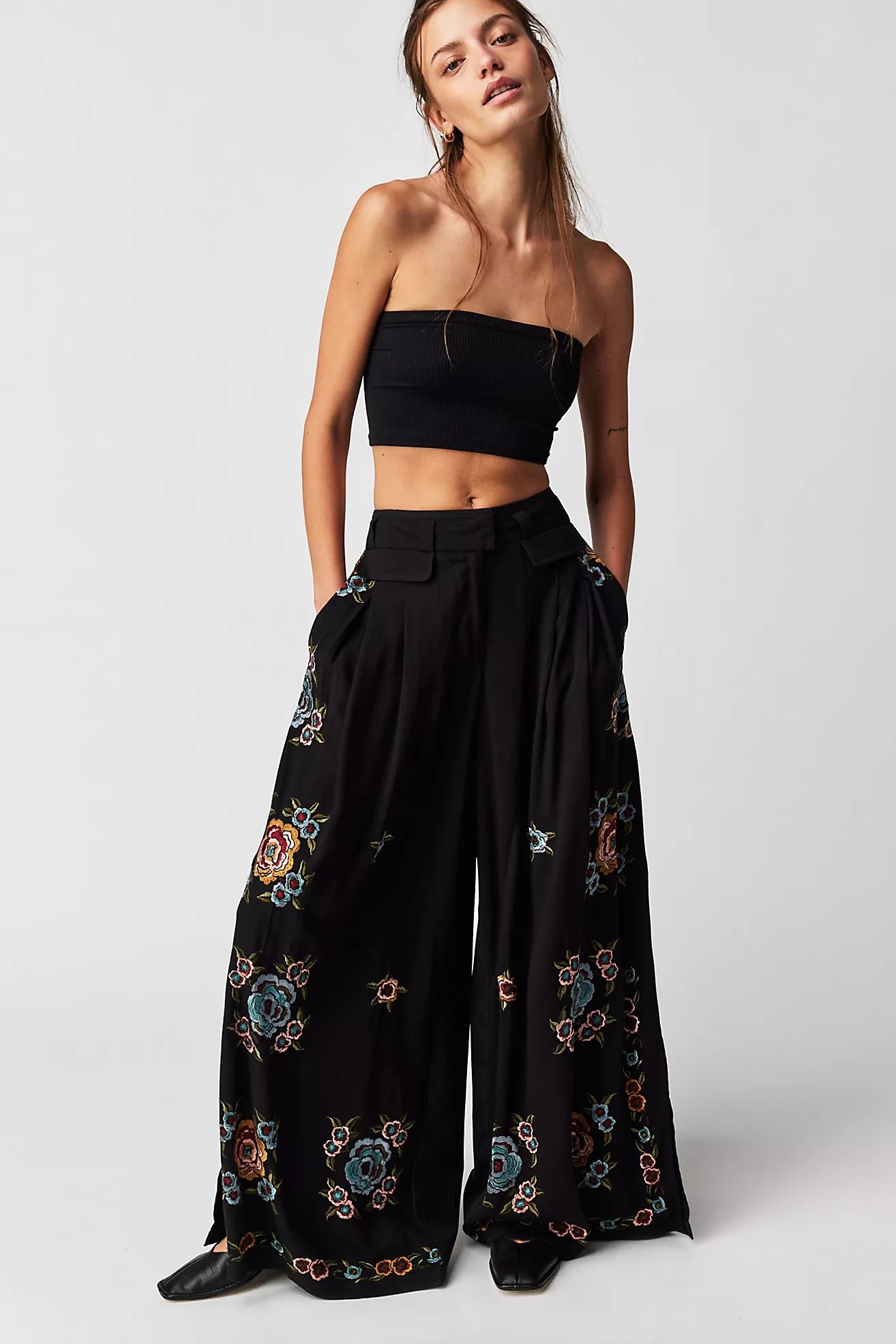 Florence Embroidered Pants | Free People (Global - UK&FR Excluded)