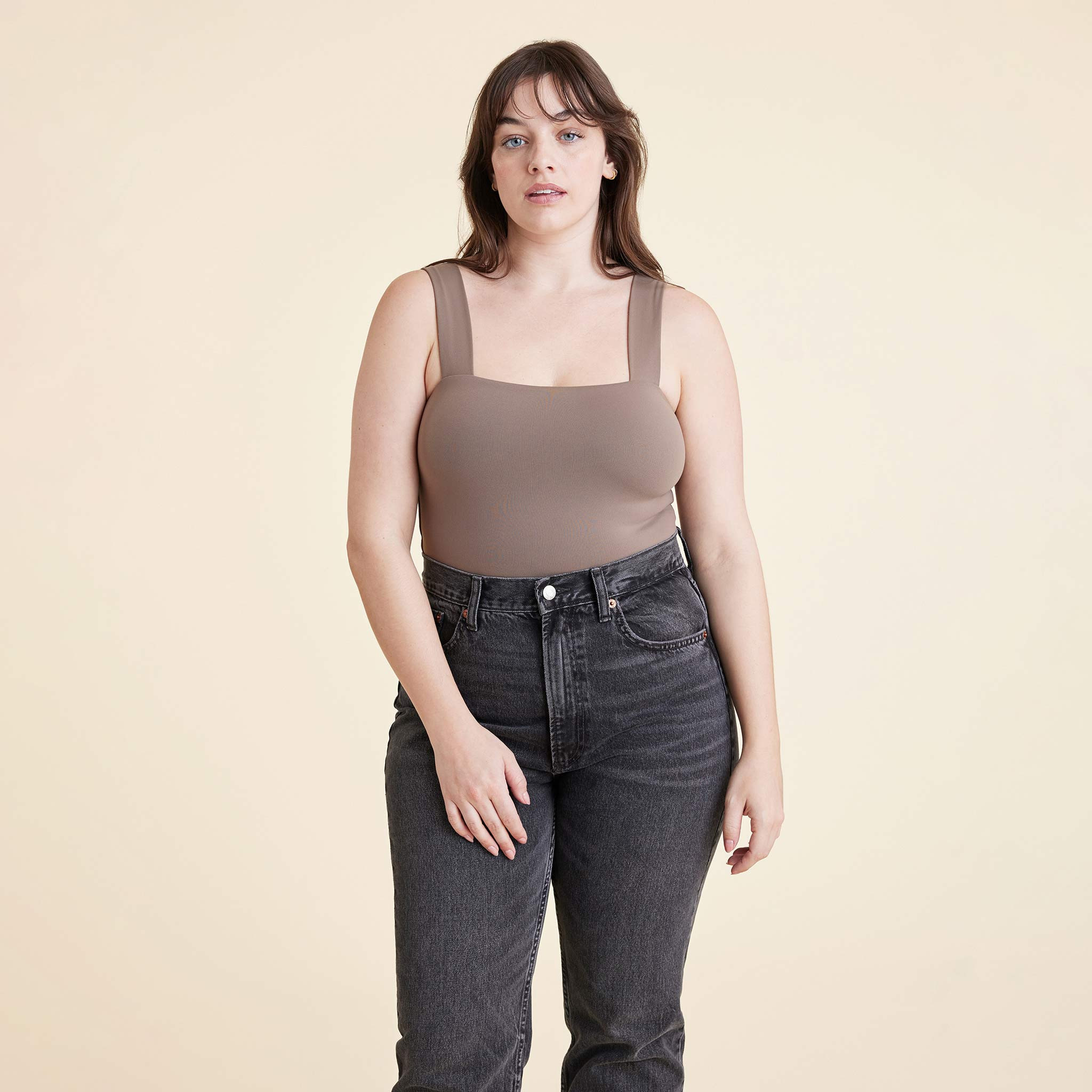 Square Neck Tank Bodysuit | nuuds