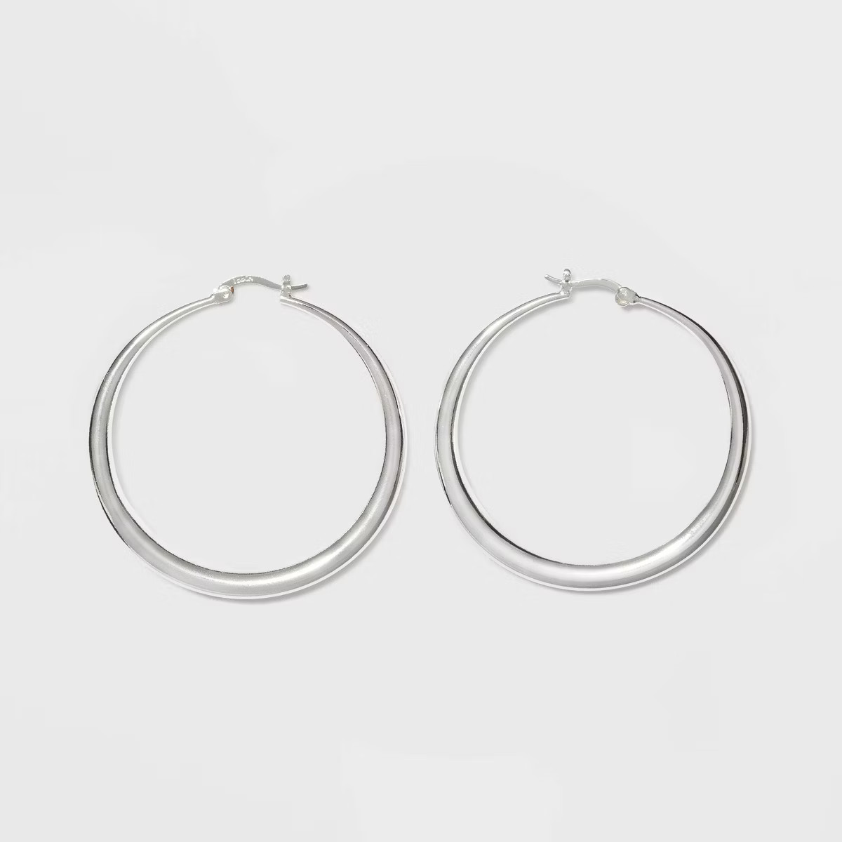 Silver Plated Graduated Hoop Earrings 50mm - A New Day™ Silver | Target
