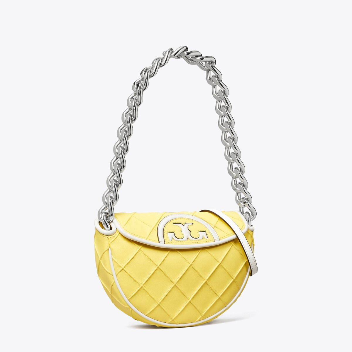 MINI FLEMING SOFT PATENT BORDER CRESCENT BAG | Tory Burch (US)