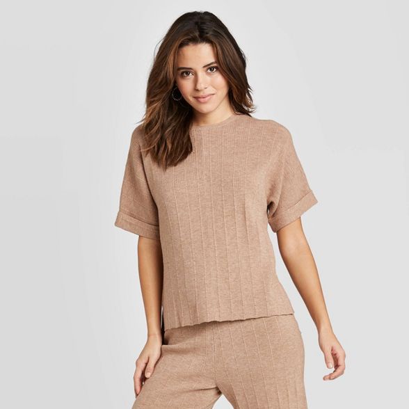 Women's Crewneck Sweater Pullover - Universal Thread™ Camel | Target