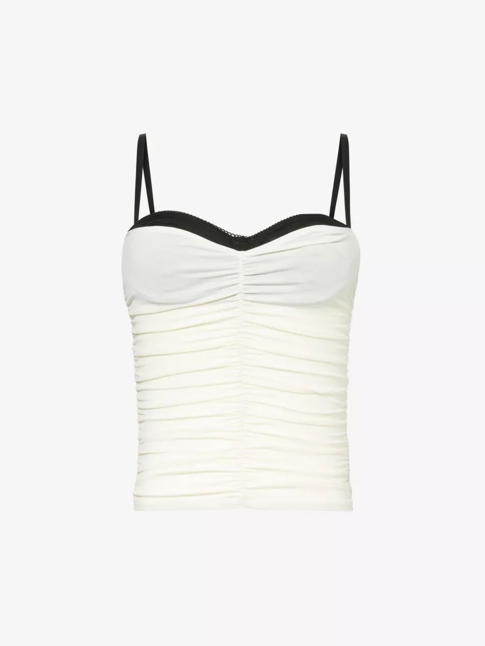 Renzo ruched stretch-woven top | Selfridges