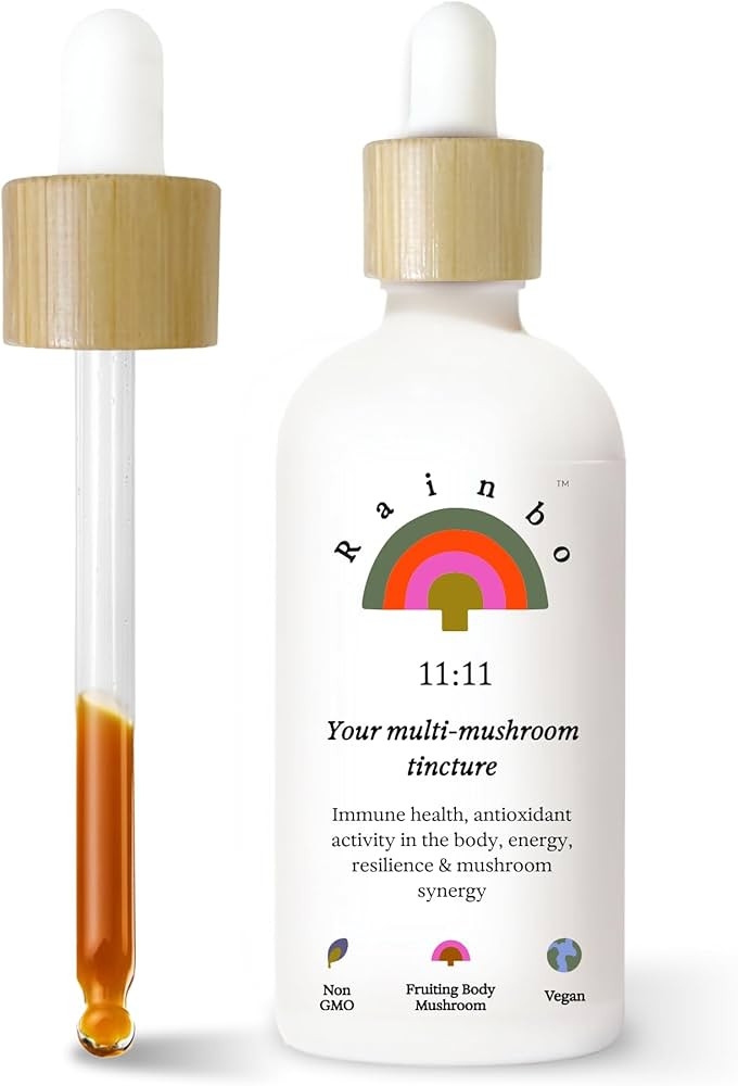 Rainbo 11:11 Multi Mushroom Tincture, Dual Extract Daily Mushroom Tincture for Comprehensive Immu... | Amazon (US)