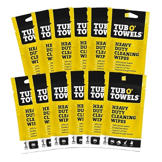 Tub O Towels Heavy Duty 10" x 12" Multi-Surface Cleaning Wipes, On-The-Go 12-Pack (TW01-12) | Amazon (US)