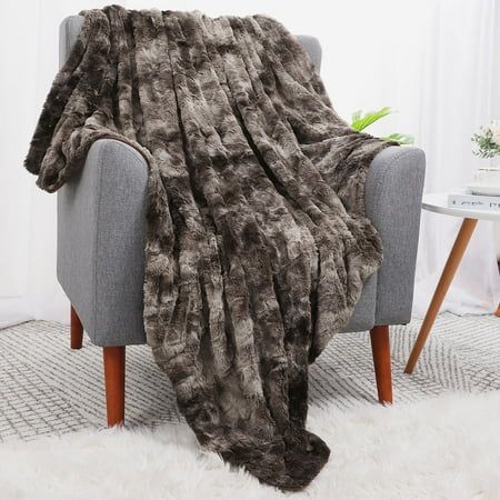 Luxury Shaggy Faux Fur Blanket Soft and Fluffy Plush Throw Blankets for Couch Bed and Living Room Br | Walmart (US)