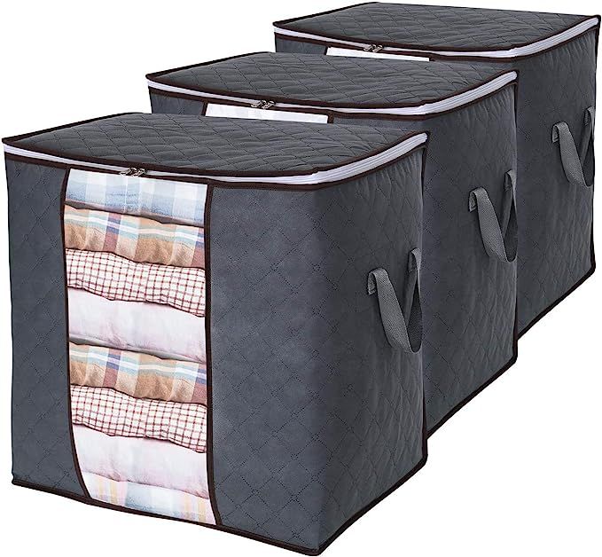 Lifewit Clothes Storage Bag 90L Large Capacity Organizer with Reinforced Handle Thick Fabric for ... | Amazon (US)