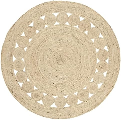 SAFAVIEH Natural Fiber Round Collection 6'6" x 6'6" Round Ivory NF364B Handmade Boho Charm Farmhouse | Amazon (US)
