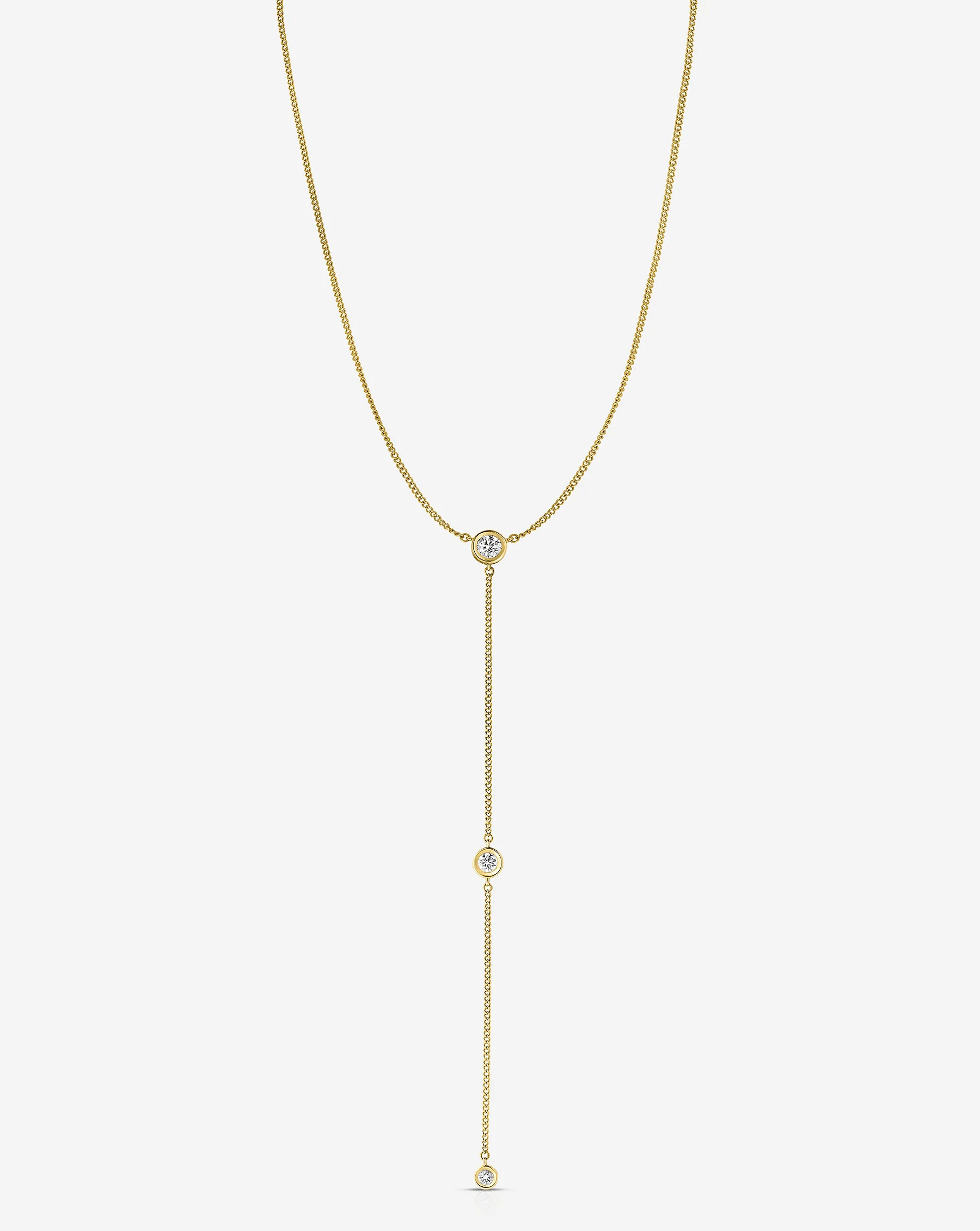 Diamond Bezel-Set Station Lariat | Ring Concierge