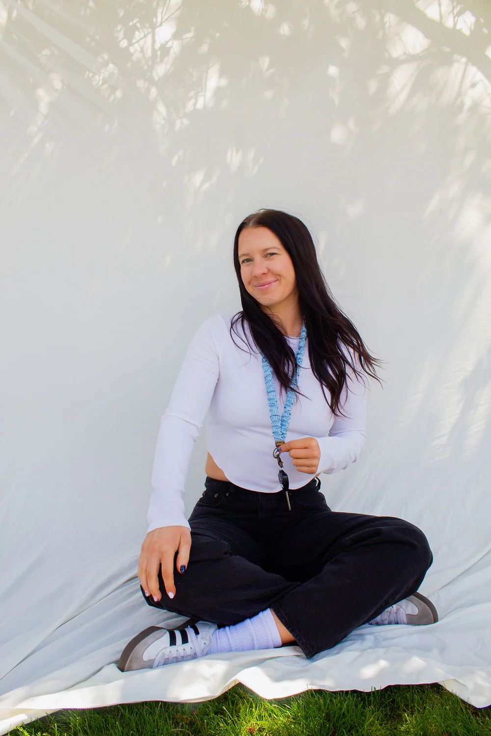 Blue Striped Lanyard | Shop Andi