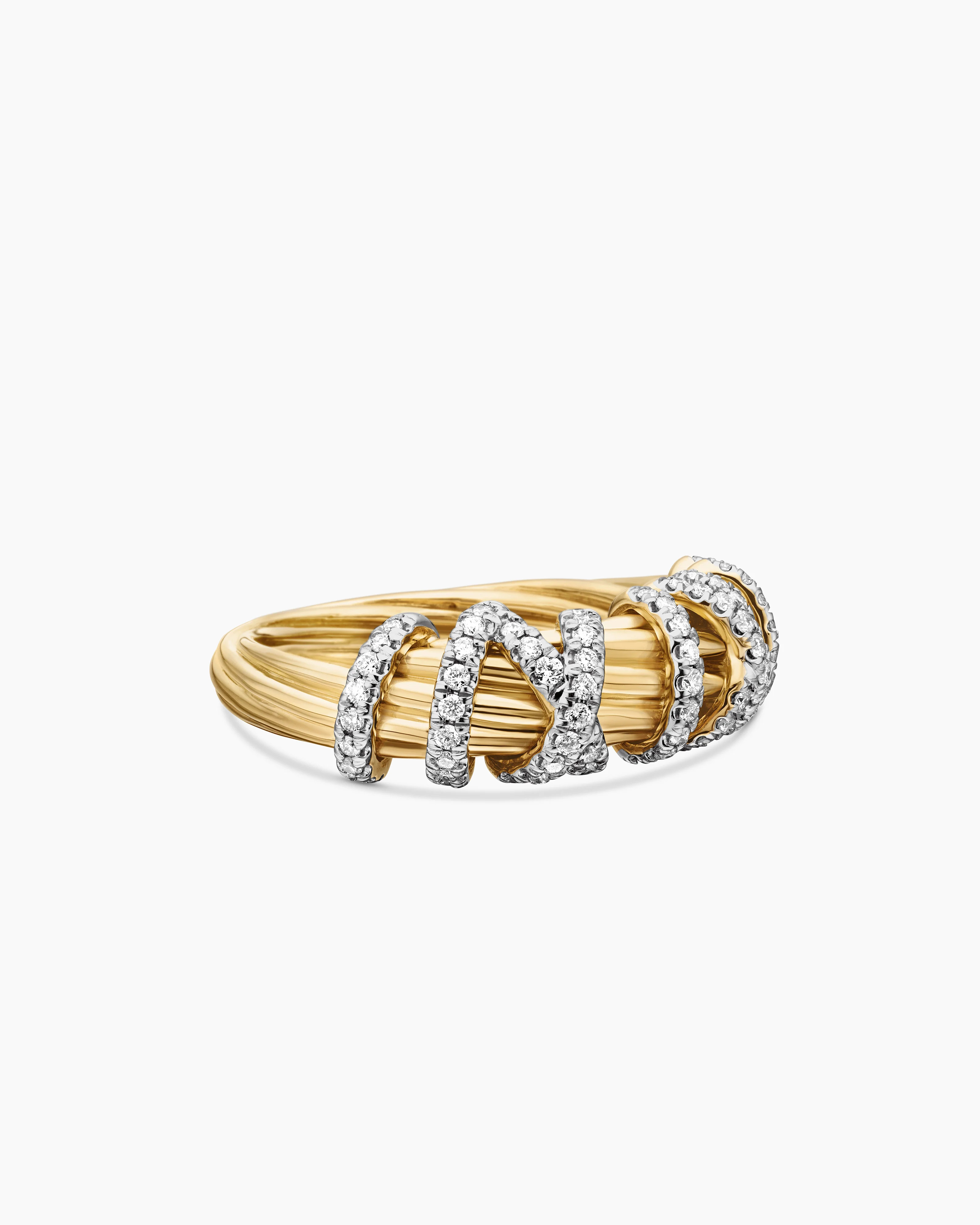 David Yurman | Helena Ring in 18K Yellow Gold with Diamonds, 7.7mm | David Yurman