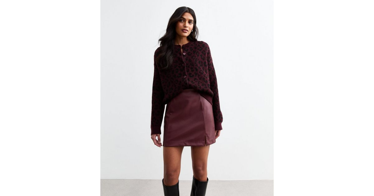 Burgundy Faux Leather Mini Skirt | New Look | New Look (UK)