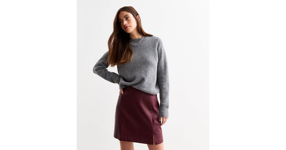 Burgundy Faux Leather Mini Skirt
						
						Add to Saved Items
						Remove from Saved Items | New Look (UK)