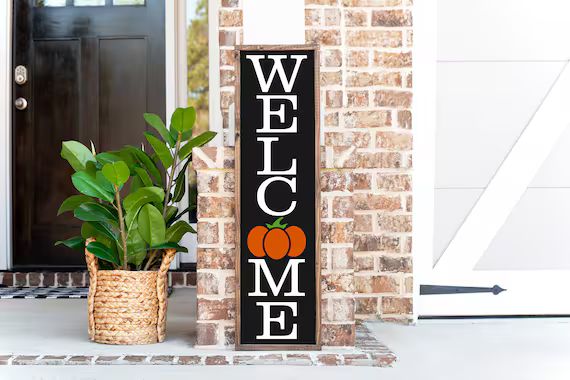 Welcome Pumpkin Sign | Fall Porch Decor | Wood Sign | Farmhouse Welcome Sign | Thanksgiving Decor... | Etsy (US)