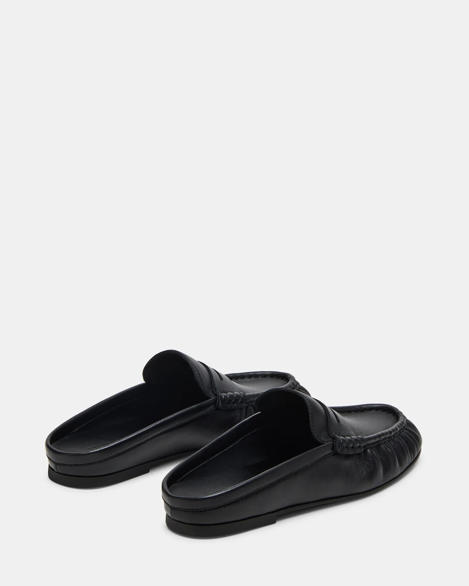 RAFE Black Leather Slip-On Mule Women's Flat | Steve Madden (US)