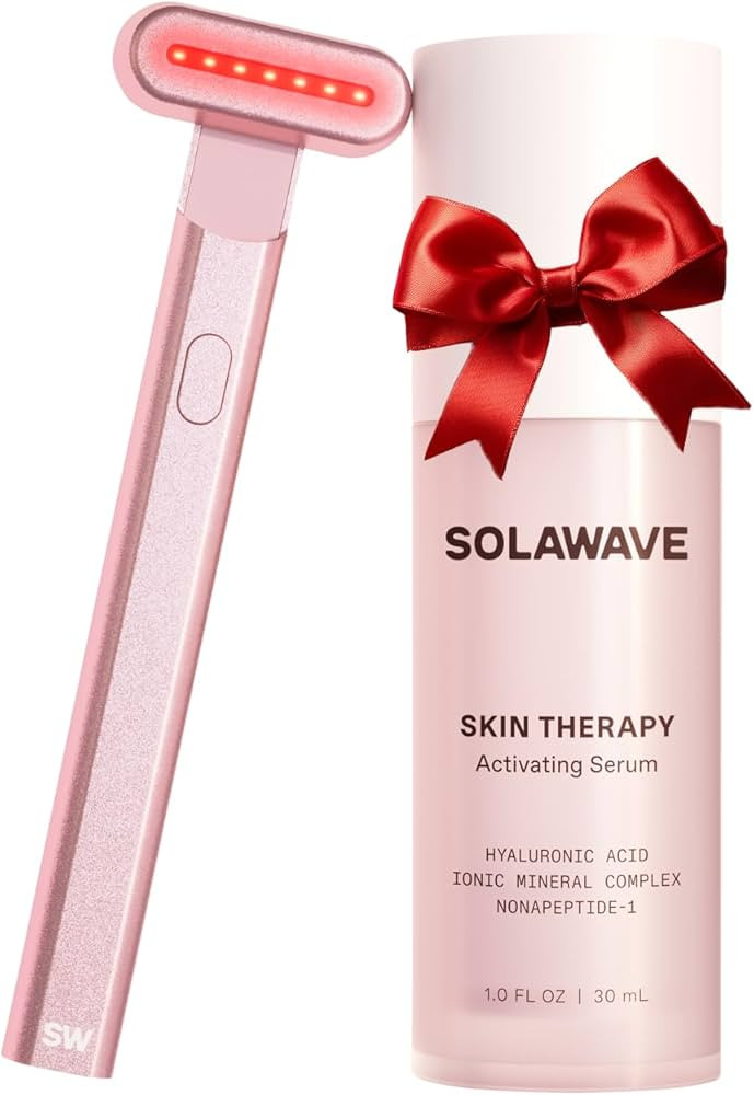Solawave 4-in-1 Radiant Renewal Facial Wand & Skin Therapy Serum Bundle | Red Light Therapy for F... | Amazon (US)