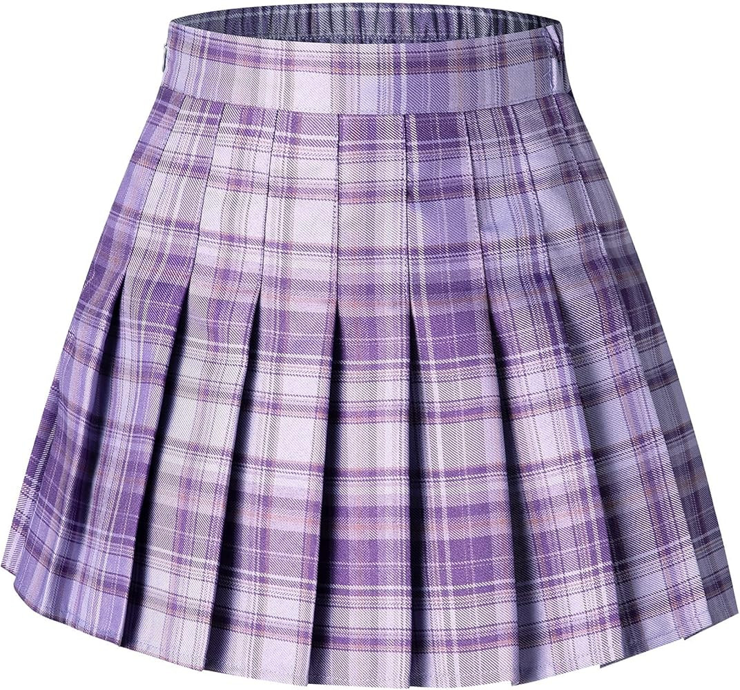 SANGTREE Women's Pleated Mini Skirt with Comfy Casual Stretchy Band Skater Skirt, US XS - US 4XL | Amazon (US)