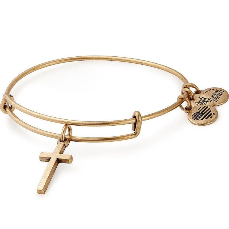 Cross Charm Bangle in RAFAELIAN GOLD | ALEX AND ANI | Alex and Ani