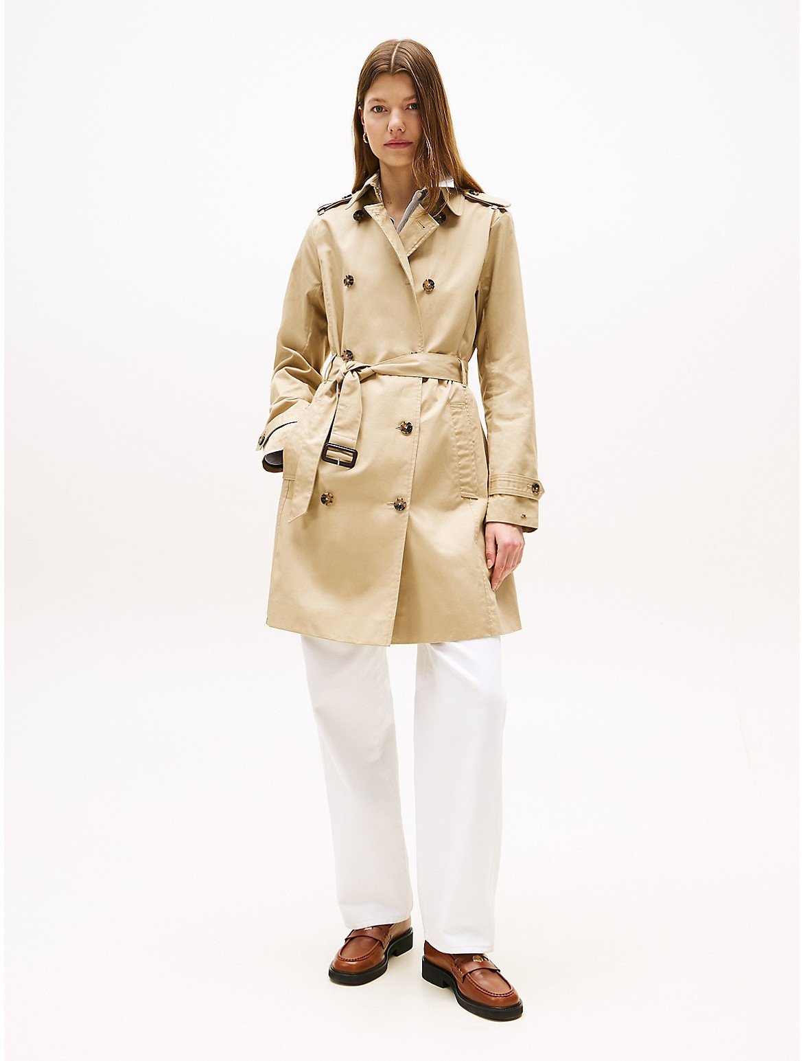 Tommy Hilfiger Women's Double-Breasted Belted Trench Coat - Beige - XS | Tommy Hilfiger (US)