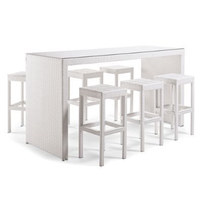 Palermo Bar-height Seating in White Finish | Frontgate | Frontgate
