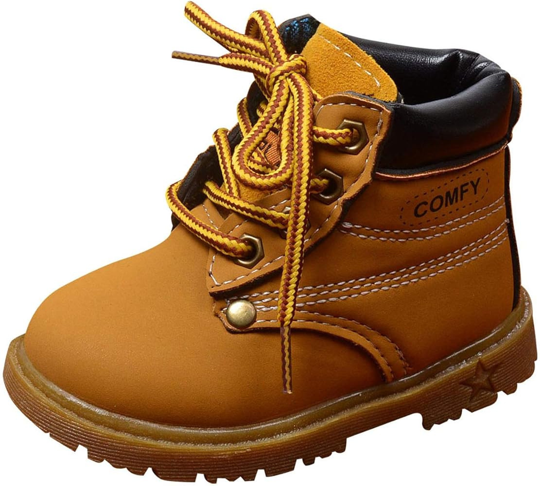 Happy Cherry Baby Autumn Martin Boots Fashion Suede Leather Lace-Up Boots Soft Flat Ankle | Amazon (US)