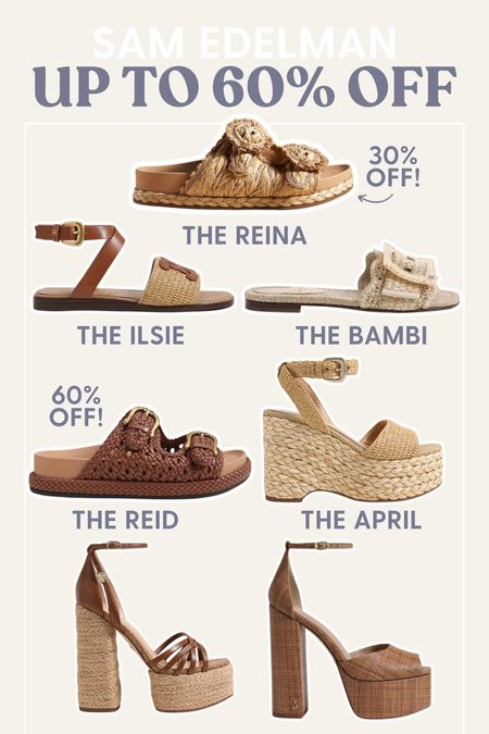 Sam edelman up to 60% off from nordstrom!! have and love all of these! 

#nordstrom #sale #shoes #samedelman #sandals #summer #heels #raffia

#LTKShoeCrush #LTKSeasonal #LTKxNSale